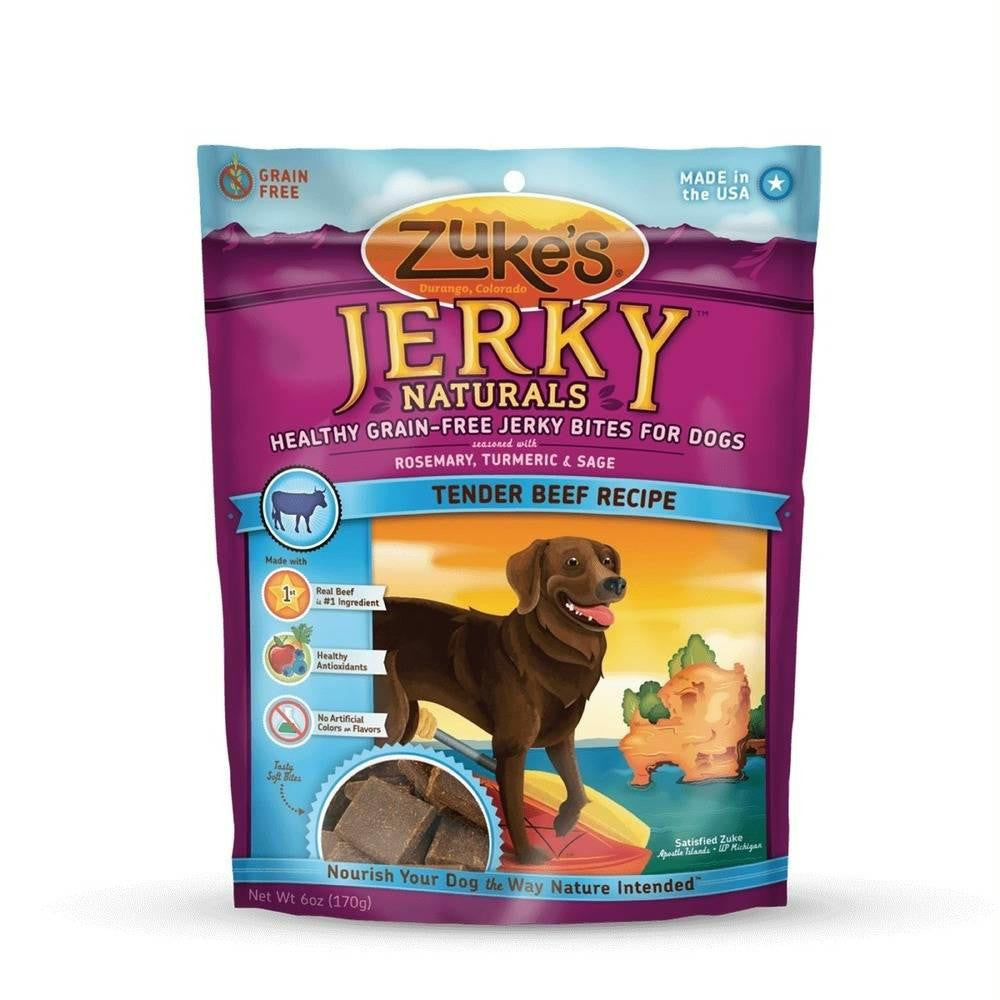 Zuke's Jerky Naturals Healthy Grain Free Treats For Dogs Tender Beef 6 Oz.