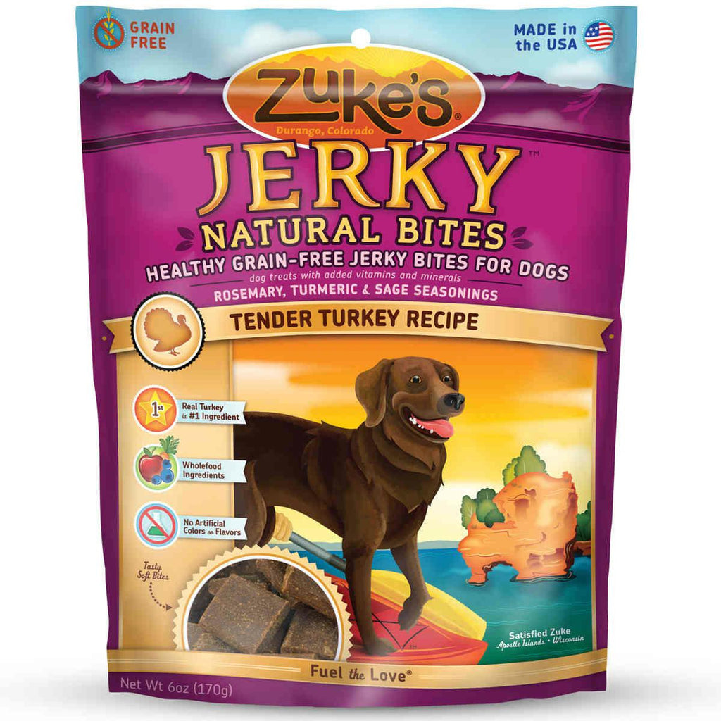 Zuke's Jerky Naturals Healthy Grain Free Treats For Dogs Tendy Turkey 6 Oz.