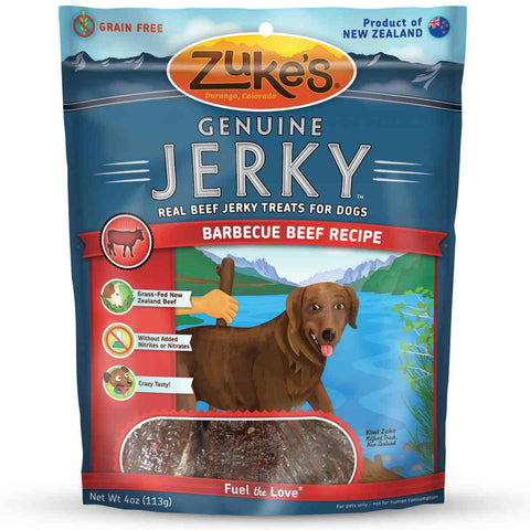 Zuke's Genuine Jerky Barbeque Beef Dog Treat 4 Oz.