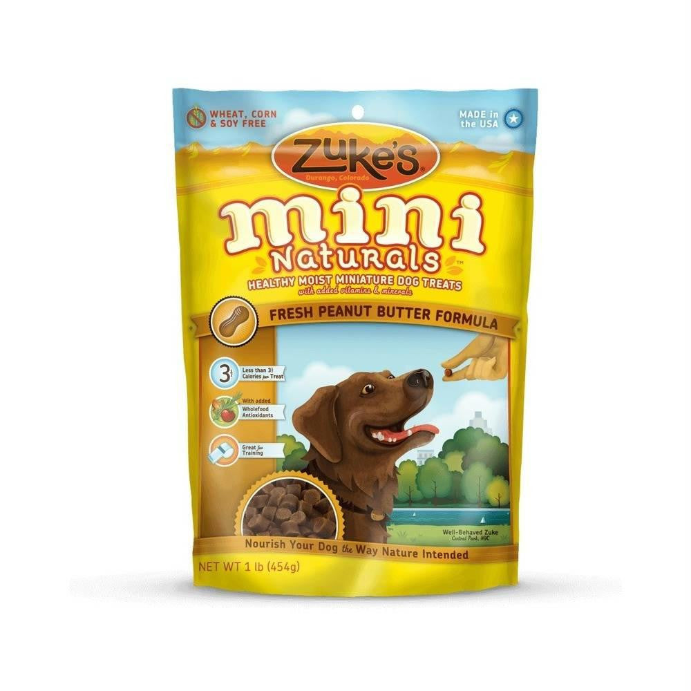 Zuke's Mini Naturals Moist Miniature Treat For Dogs Peanut Butter 1 Lbs.