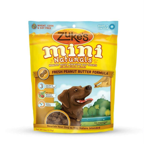 Zuke's Mini Naturals Moist Miniature Treat For Dogs Peanut Butter 6 Oz.