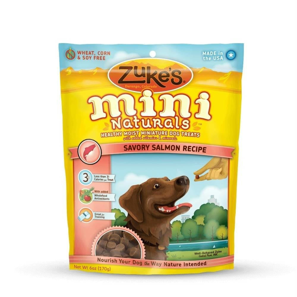 Zuke's Mini Naturals Moist Miniature Treat For Dogs Savory Salmon 6 Oz.