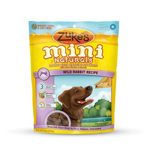 Zuke's Mini Naturals Moist Miniature Treat For Dogs Wild Rabbit 6 Oz.