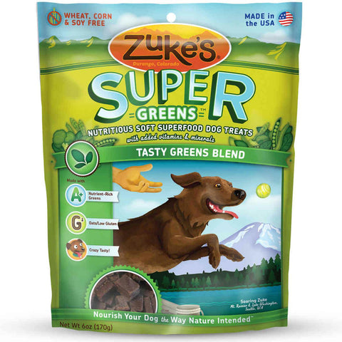 Zuke's Supers All Natural Nutritious Soft Superfood Dog Treats Tasty Greens 6 Oz.